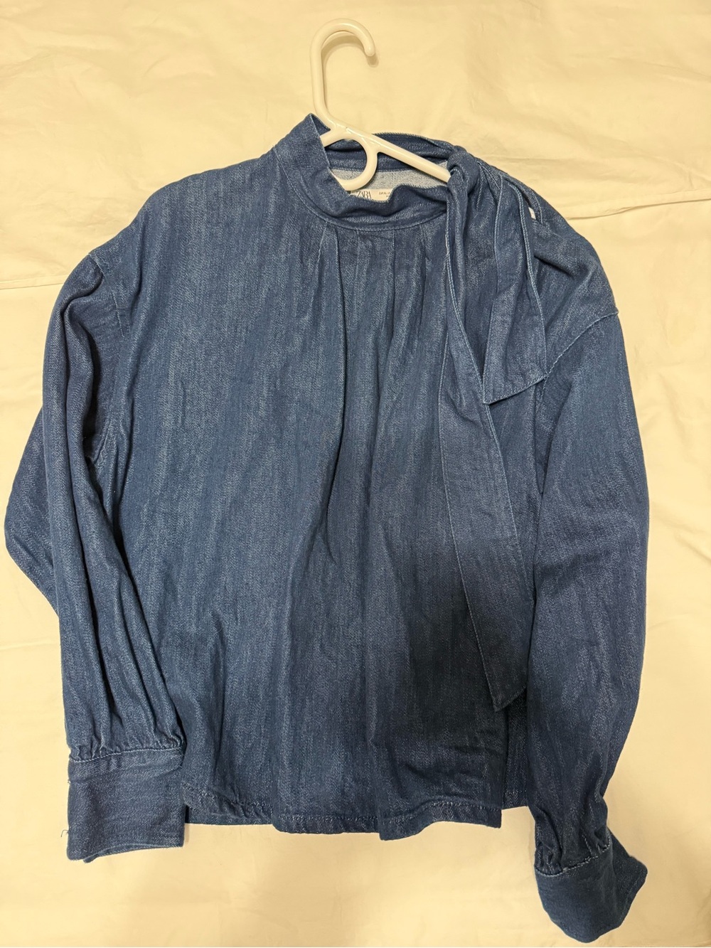 Zara Blue Denim-Look Button Shirt